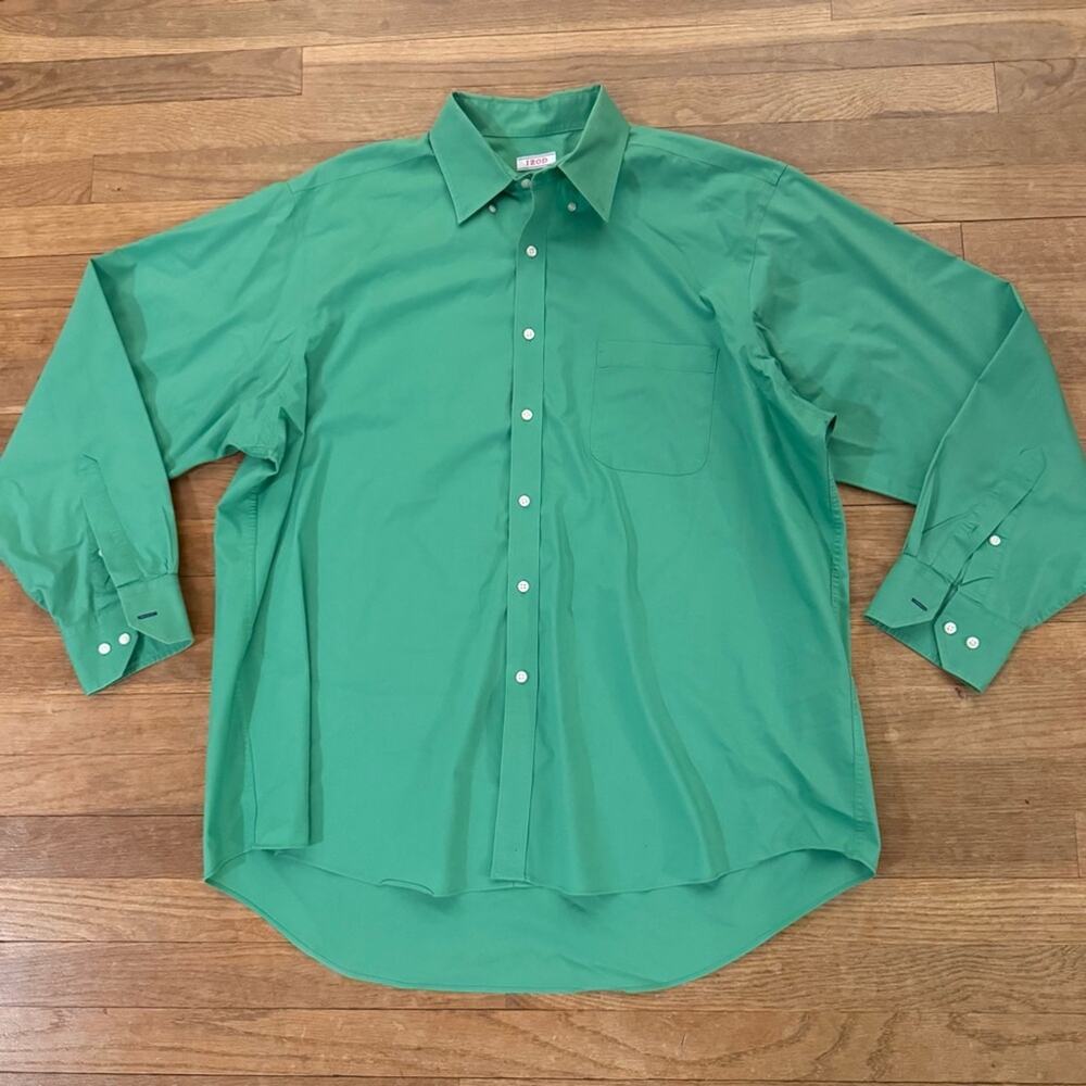 Izod green Oxford oversized long sleeve shirt top size 17 1/2
b57